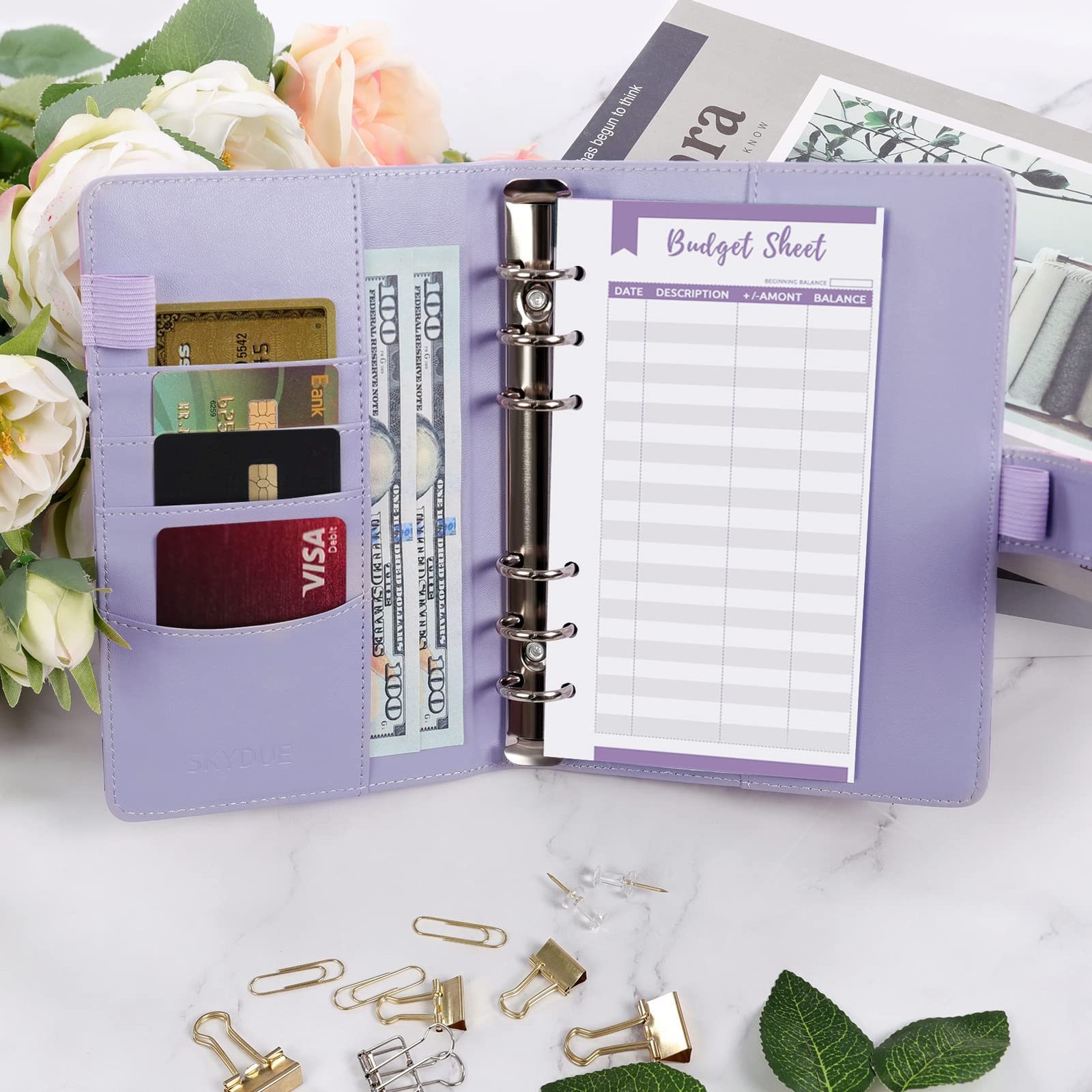 Budget Binder Money Saving Zipper Cash Envelopes Expense Sheets Budgeting