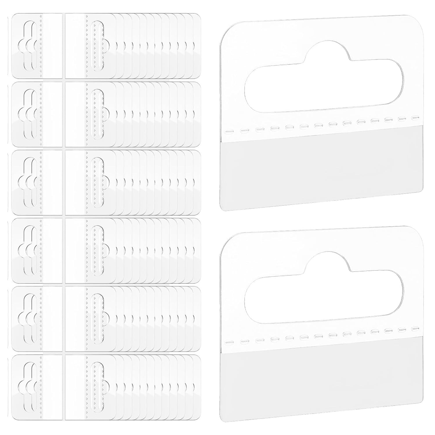 200 Pack Plastic Hang Tags Clear Slot Hole Self Adhesive Hanging Tabs 200pcs