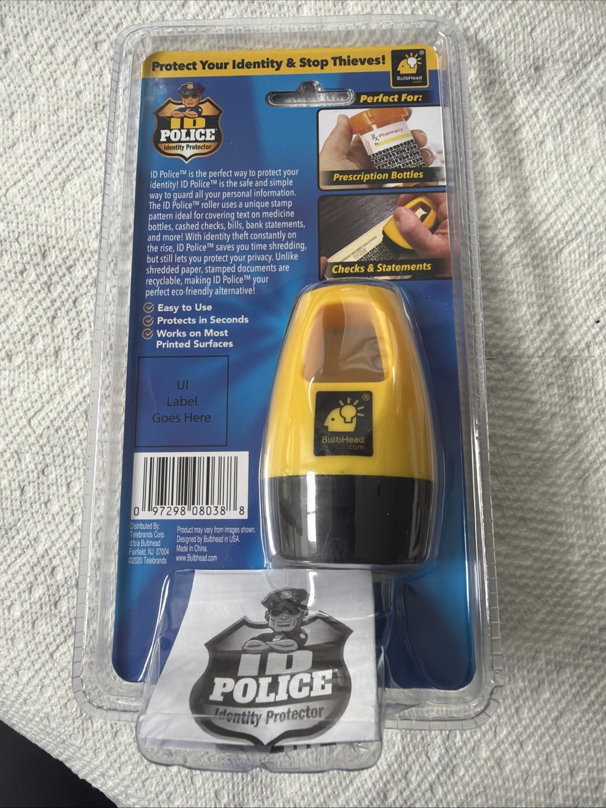 New ID Police Identity Theft Protection Roller Stamp As Seen on TV Easy to Use