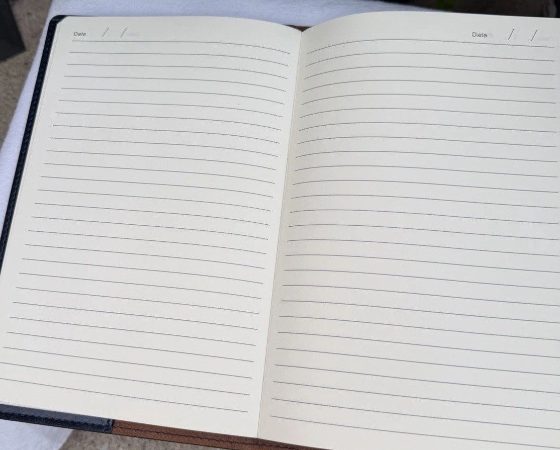 Navy Blue Refillable Faux Leather Portfolio Missing Pen Journaling