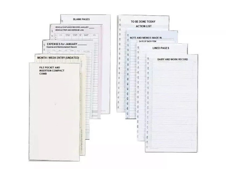 Day-Timer Assortment Extra Pages for Spiral Pocket Size Planner, See Description