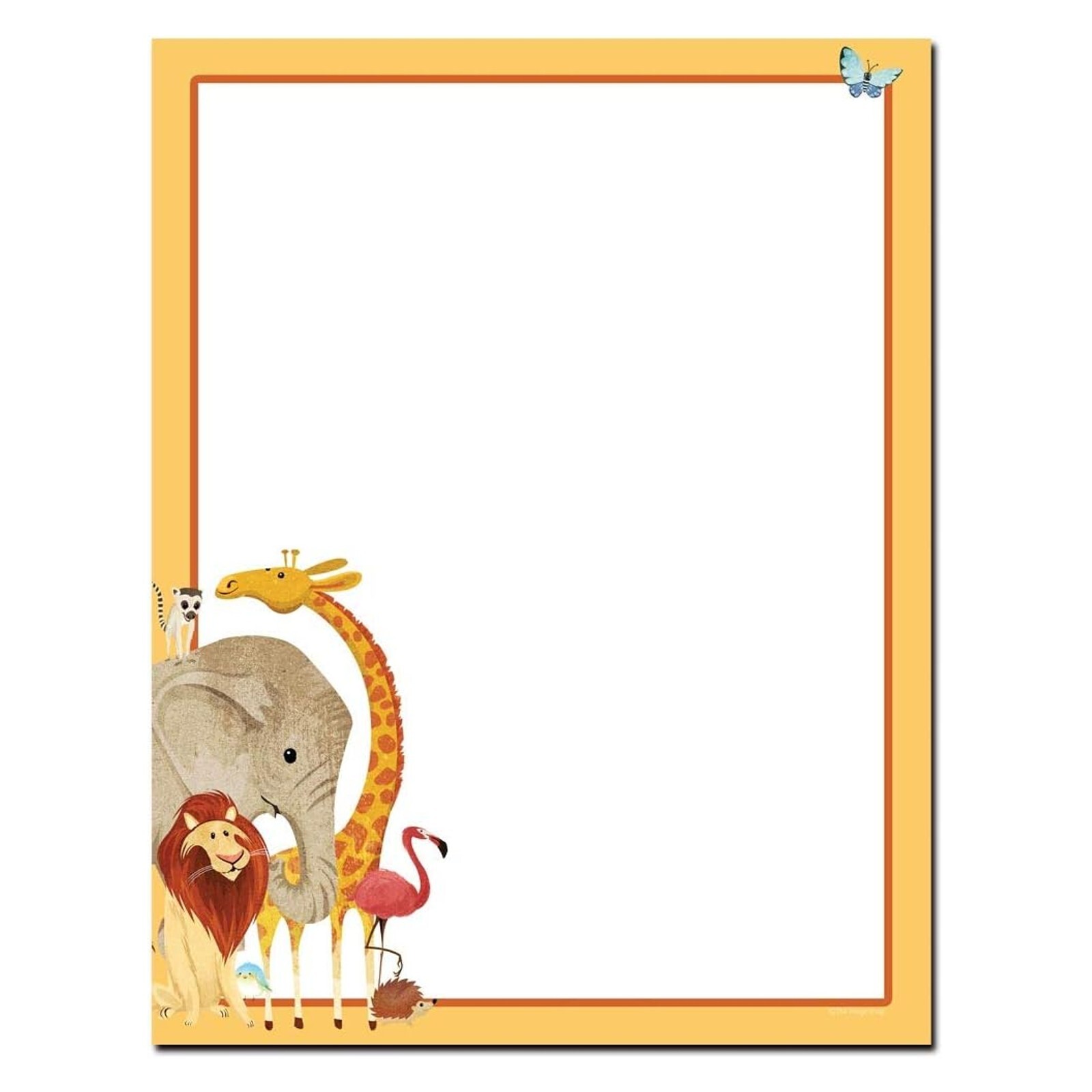 Zoo Animals Letterhead Laser & Inkjet Printer Paper – 25 Sheets (olh062)