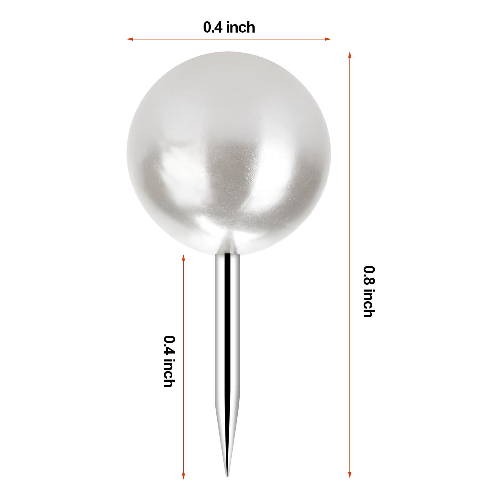 60 Pcs Push Pins, Thumb Tacks for Decorative Wall, 0.8 inches, Pearl White