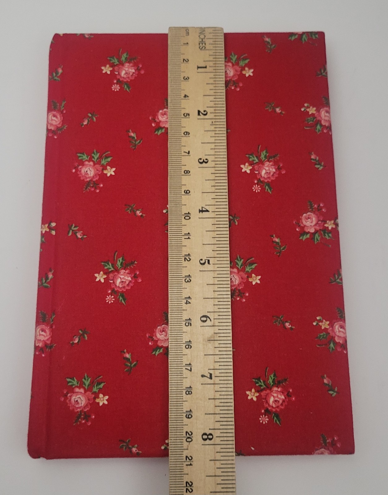 Vintage Blank Journal Red Floral Fabric Cover New Old Stock