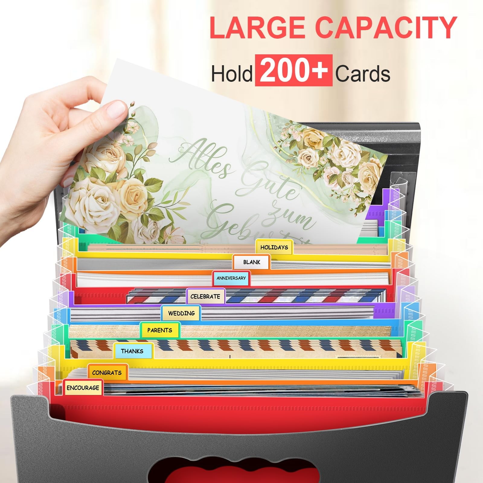 Greeting Card Organizer Expanding Organizer Greeting Card Storage Box Accordi…