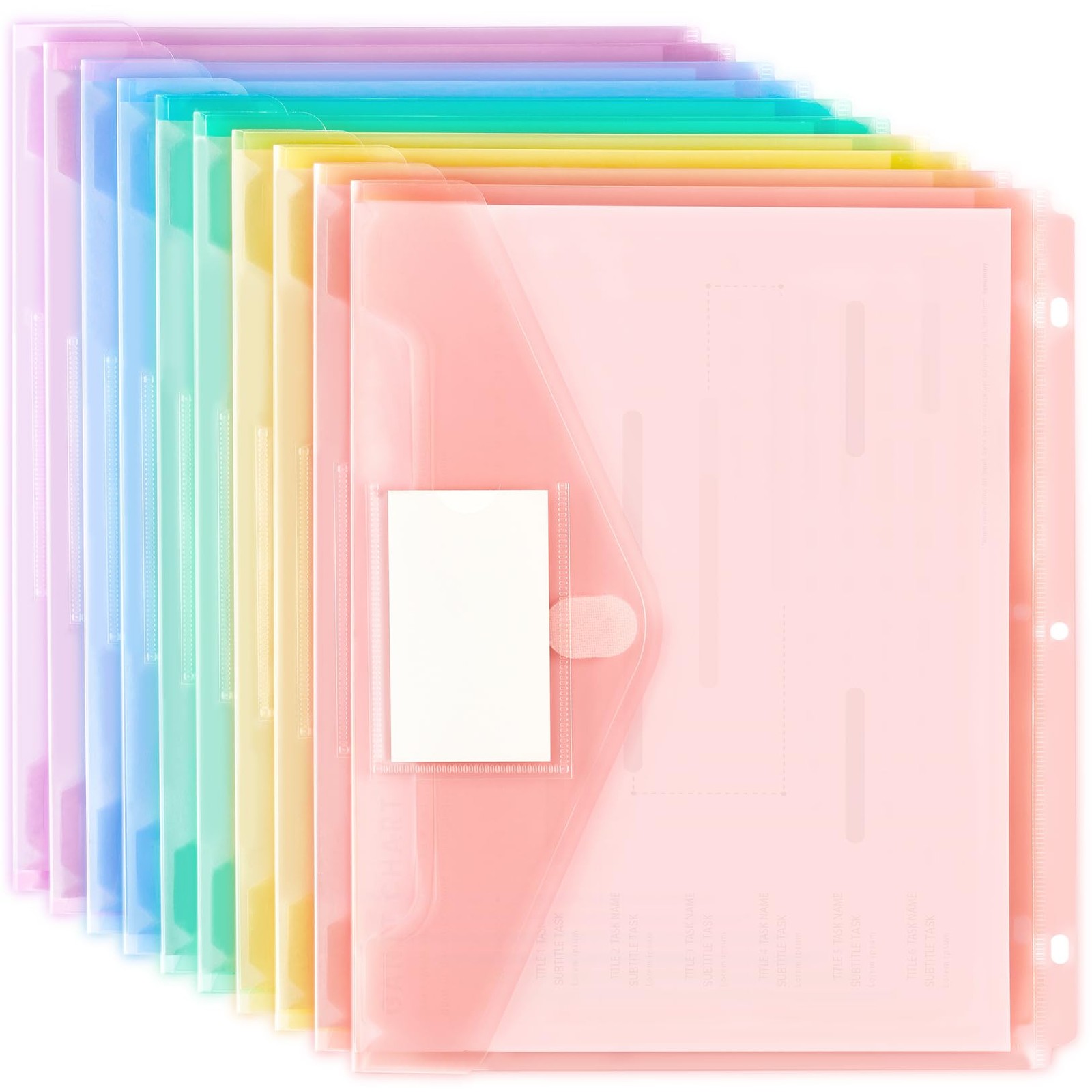 Binder Pocket, 10 Pack Super Heavyweight Plastic Folders with Tight Closure, …