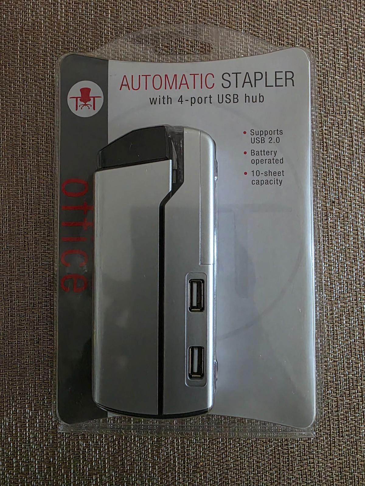 Automatic Electric Stapler with 4-Port USB Hub Cat No. 63-308 Tested Working