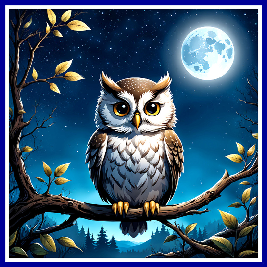 30 Custom Moonlight Night Owl Personalized Address Labels