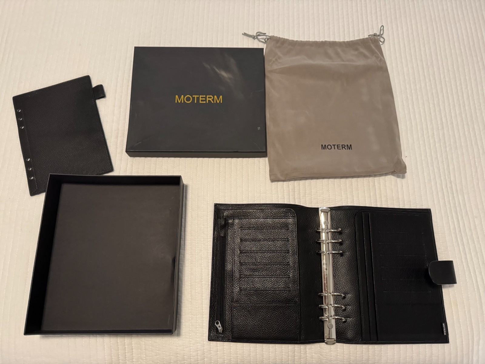 Moterm Luxe A5 Genuine Leather Planner Organizer Binder, 30mm Rings