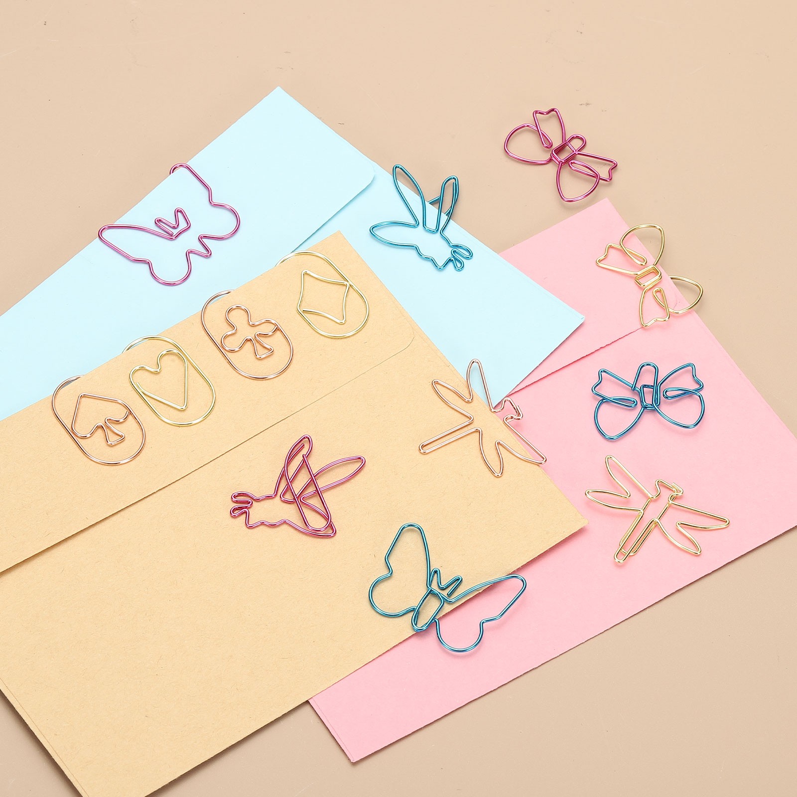40pcs Paper Clip, Butterfly Shape Paper Clip Small Cute, 37mm, Gold