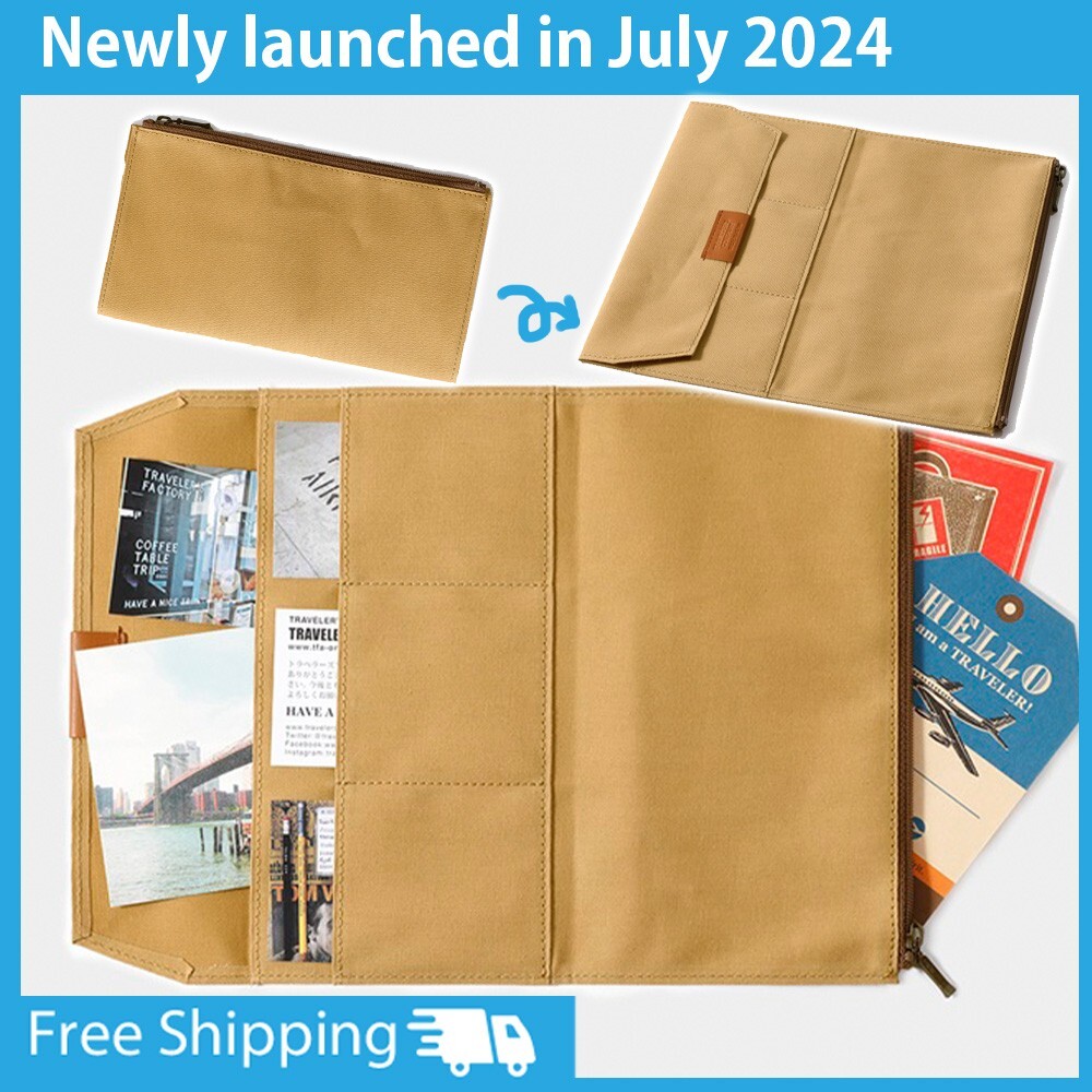 TRAVELER’S notebook Cotton Zipper Case beige Regular Size F/S July 2024