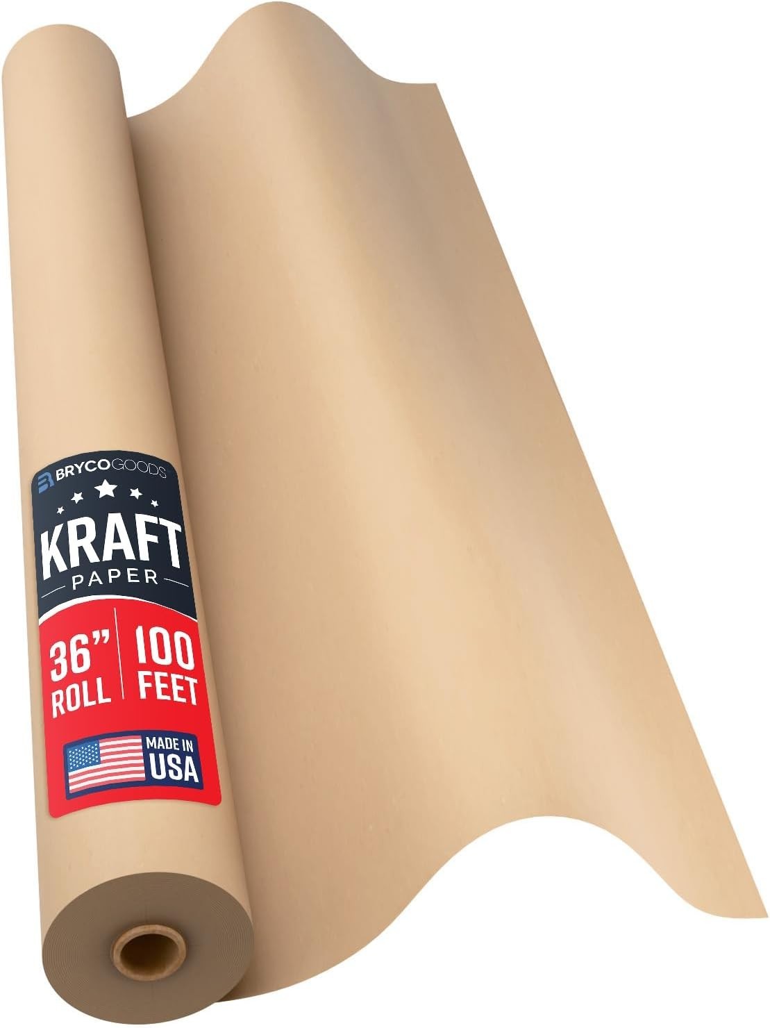 Large Brown Kraft Paper Roll 36x1200in for Gift Packing Craft Moving
