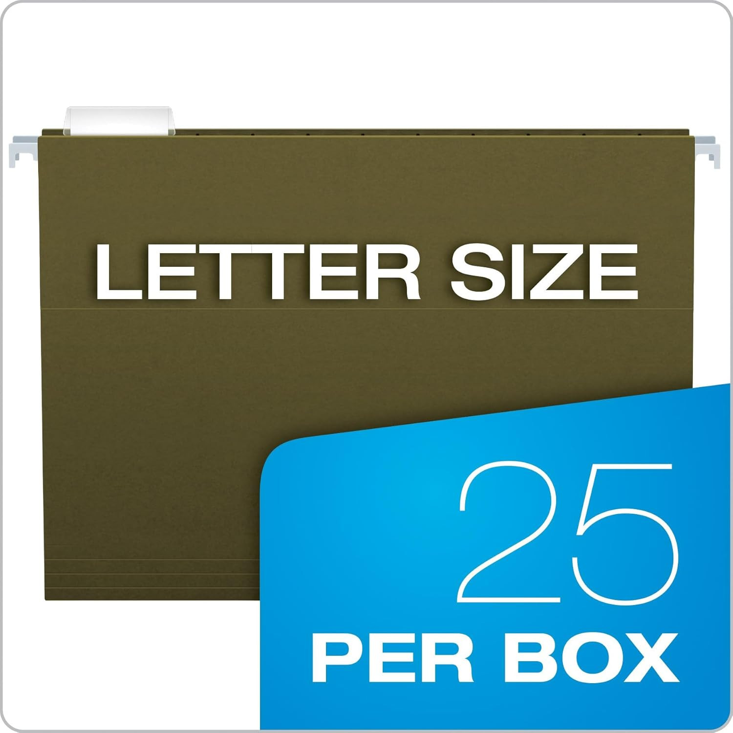 Recycled Hanging File Folders, 25 Pack, Green, Letter Size (8.5″ X 11″), 5 Tab P