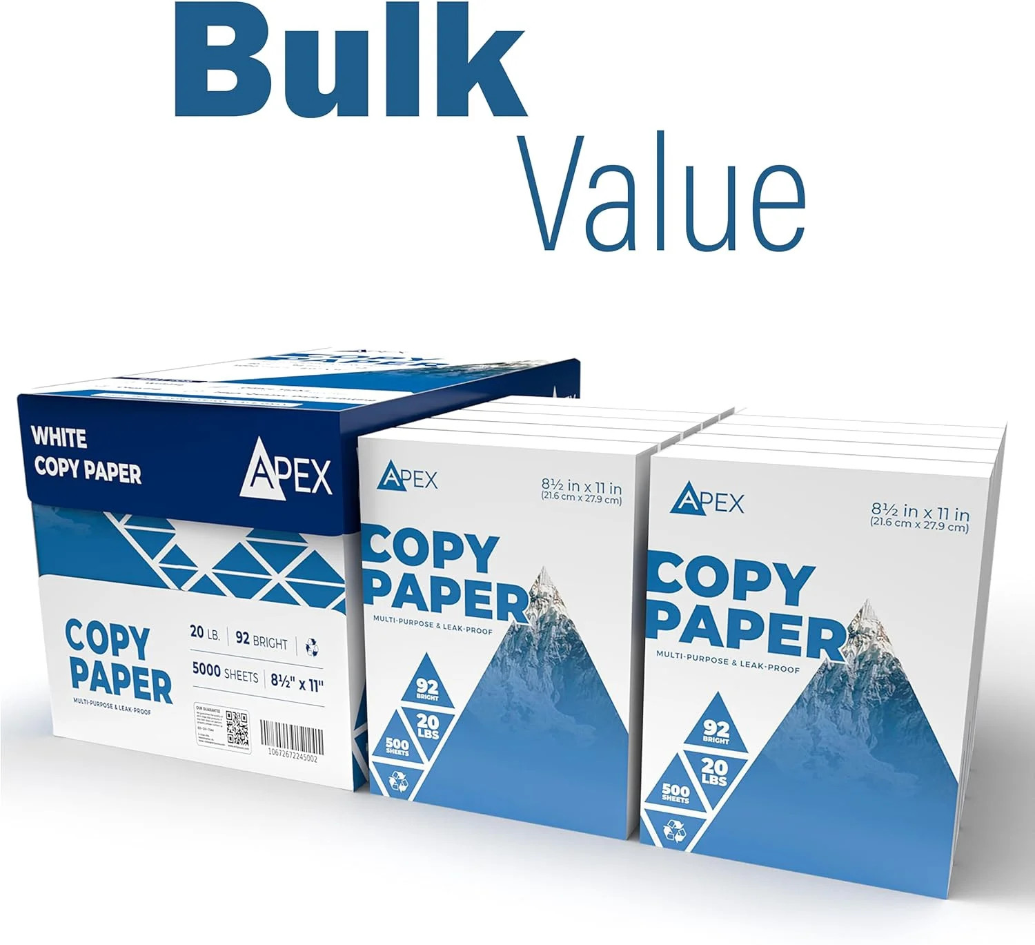 Printer Copy Paper Multipurpose White 8.5″ X 11″ Bulk 10 Reams 5000 Sheets