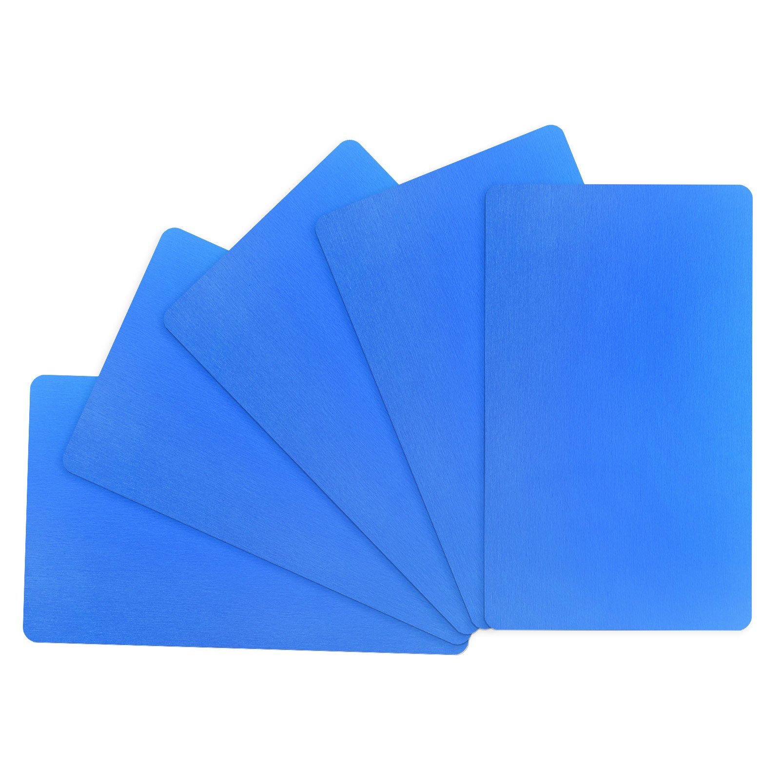 5-Pack Metal Business Card Blanks, 66x45x0.5mm Aluminum Dark Blue