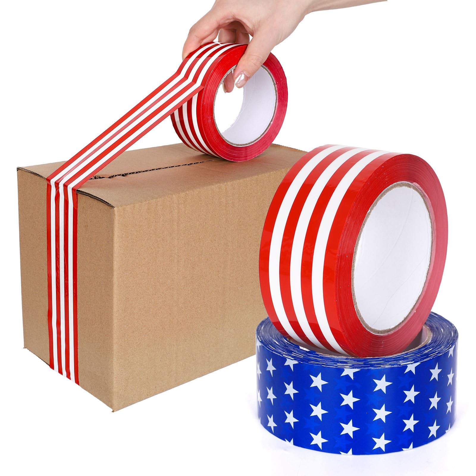 220 Yard Patriotic Packing Tapes 250th Anniversary 4th of July Star and Striped