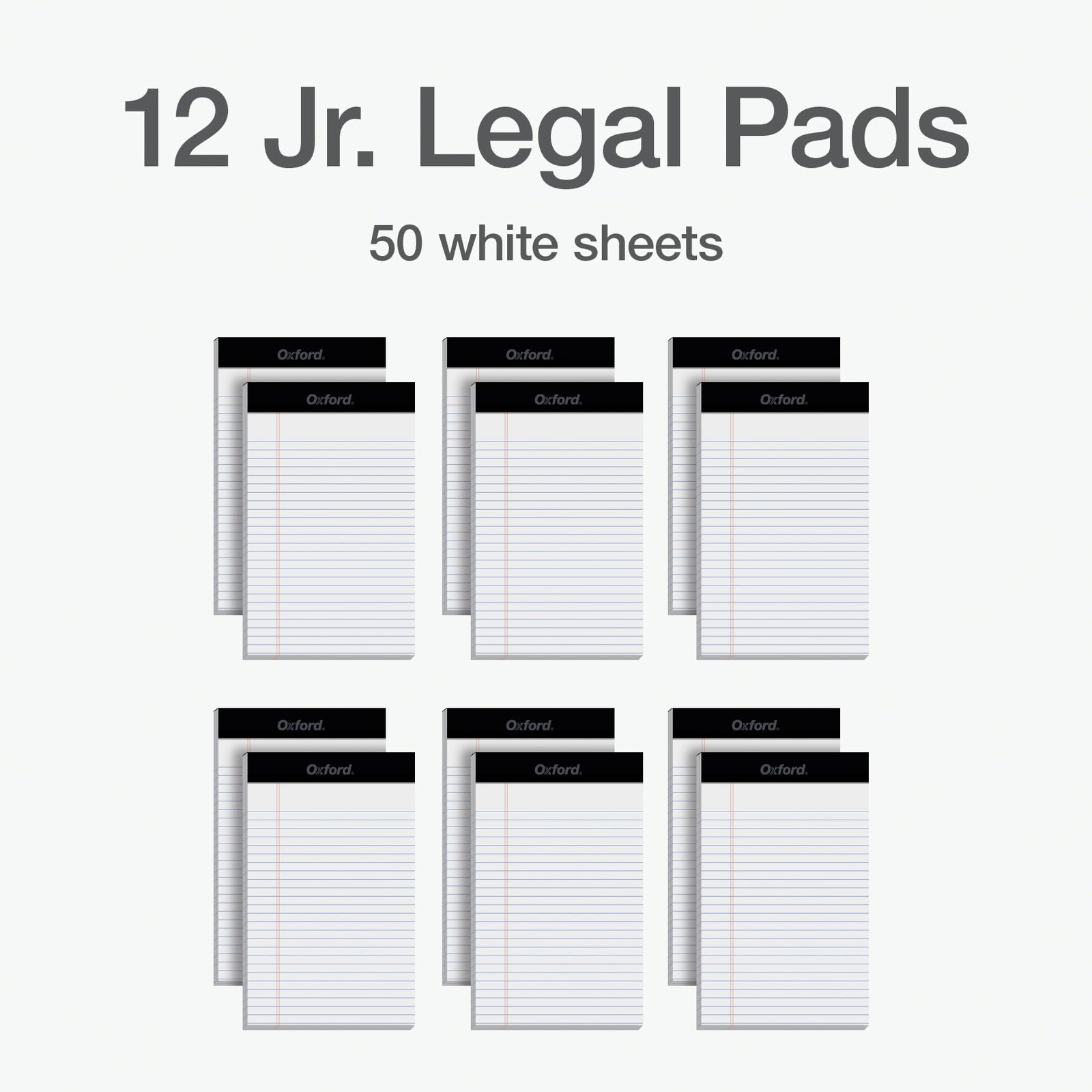 5 x 8 Legal Pads, 12 Pack, Narrow Ruled, White Paper, 50 Sheets Per Writing Pad,