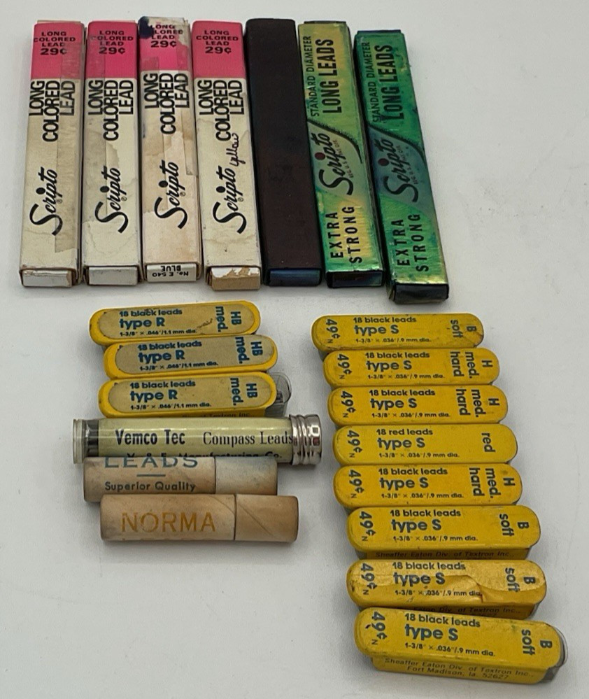 Pencil Leads Mixed Lot Of 21 Scripto Sheaffer Vemco VINTAGE Fast Free Shipping!