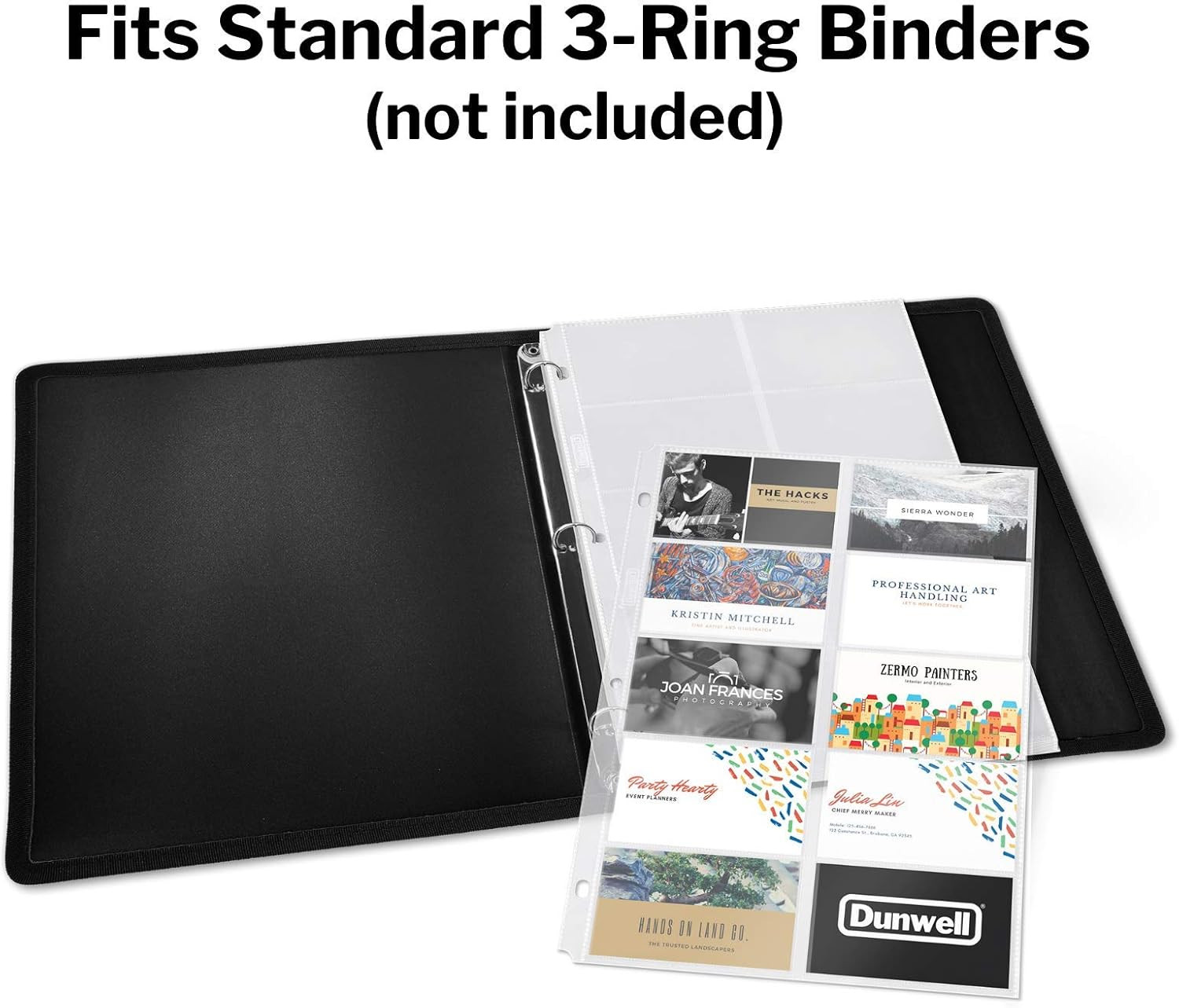 Business Card Holder Sleeves (10 Pack for 200 Cards), Heavyweight Plastic Sheet