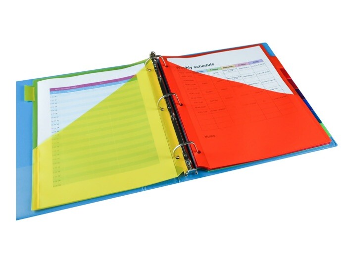 (3 Pack) Vibrant Color 8-Tab Insert Dividers With Pockets