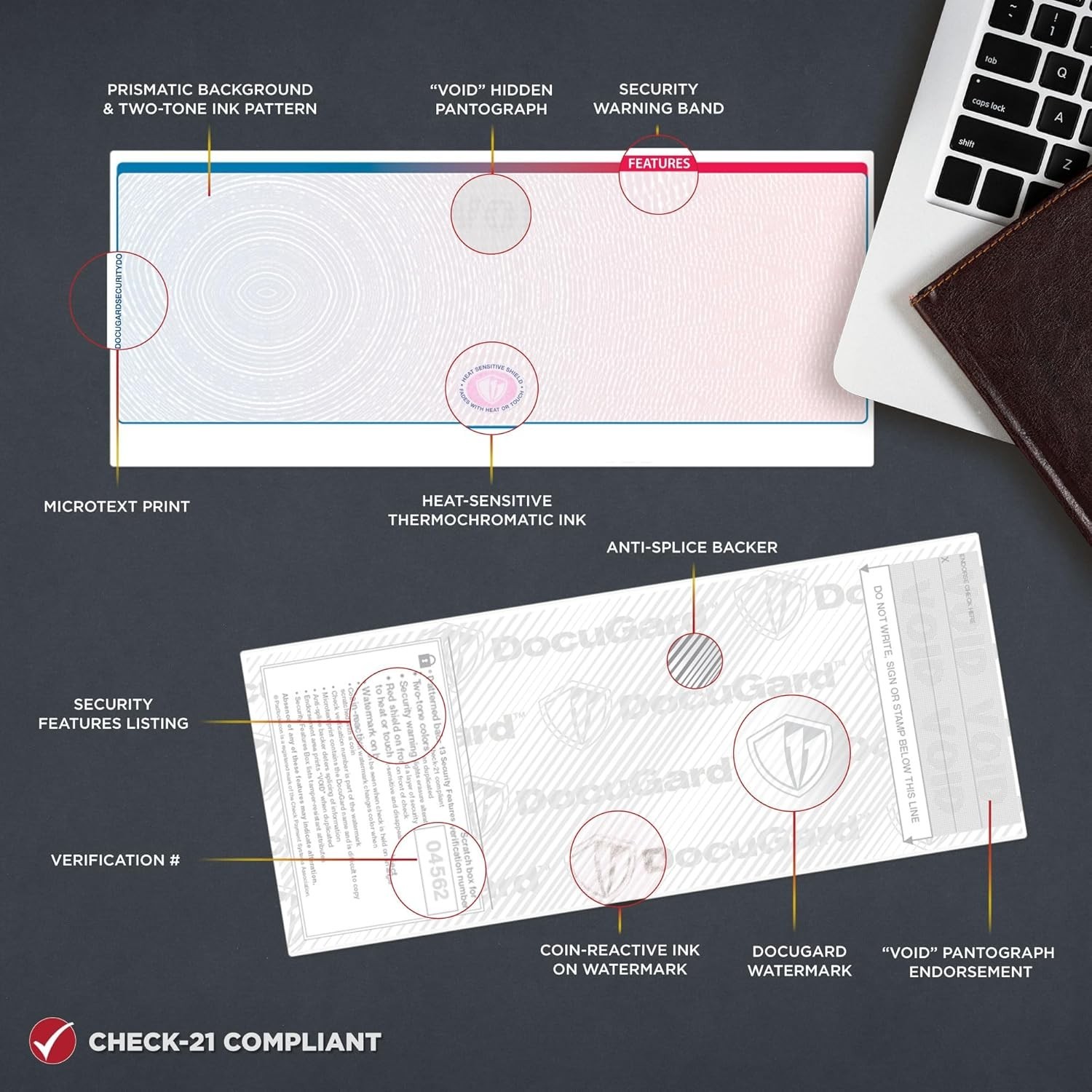 Blue Red Galaxy Check Paper 13 Security Features Compatible with Laser Inkjet