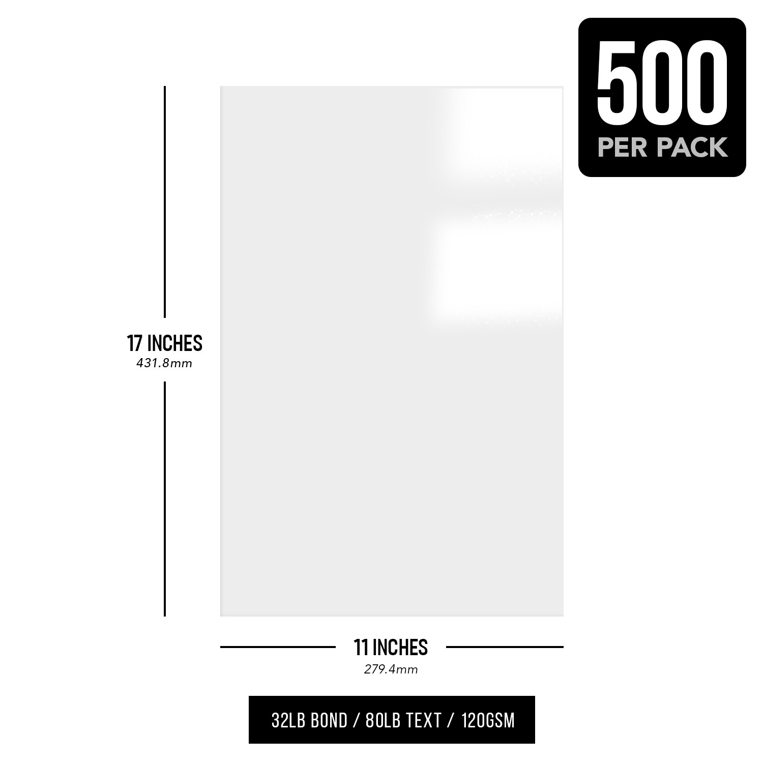 Glossy Digital Printer Paper, White, 11 x 17, 80lb Text (32lb Bond), 500 Sheets
