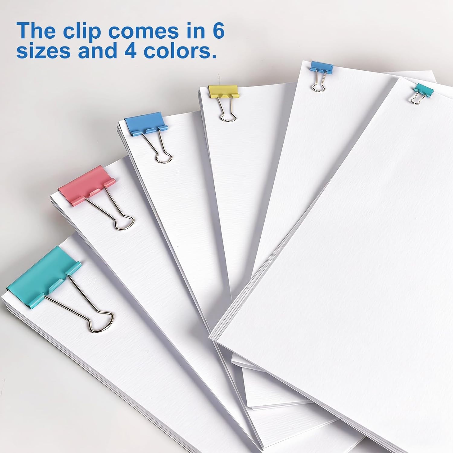 Tempered Steel Binder Clips in 300 Assorted Sizes – Rust-Resistant and Colorful