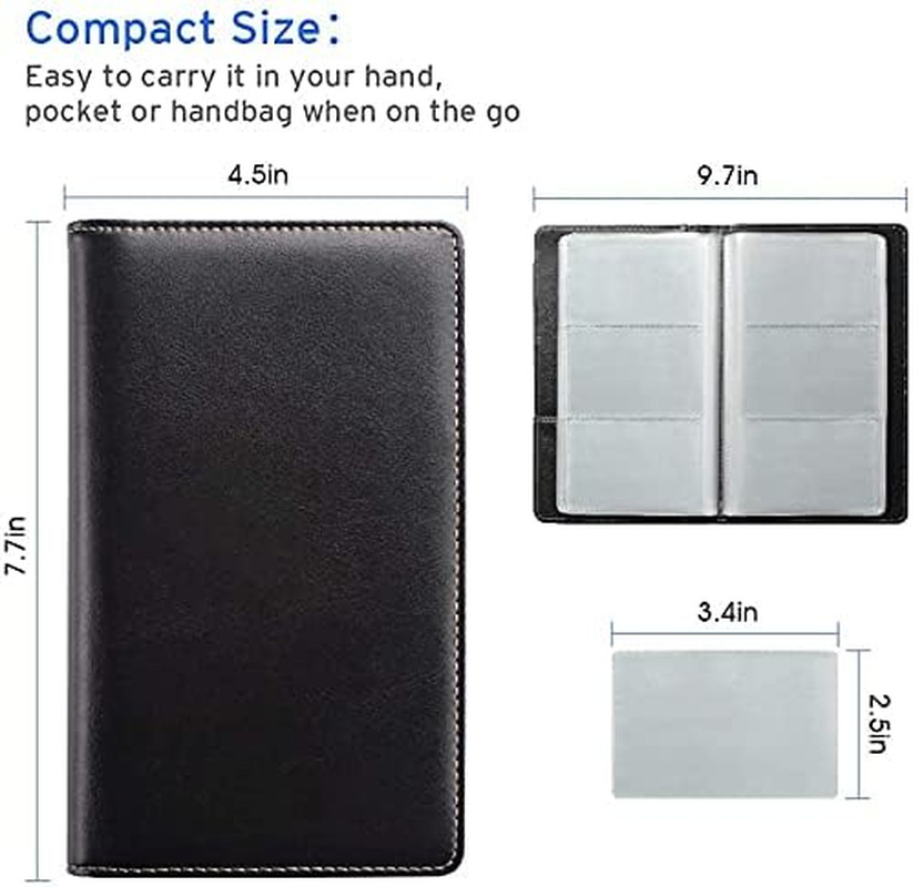 Sooez Leather Professional Business Card Book Holder Organizer, 240 Capacity Cre