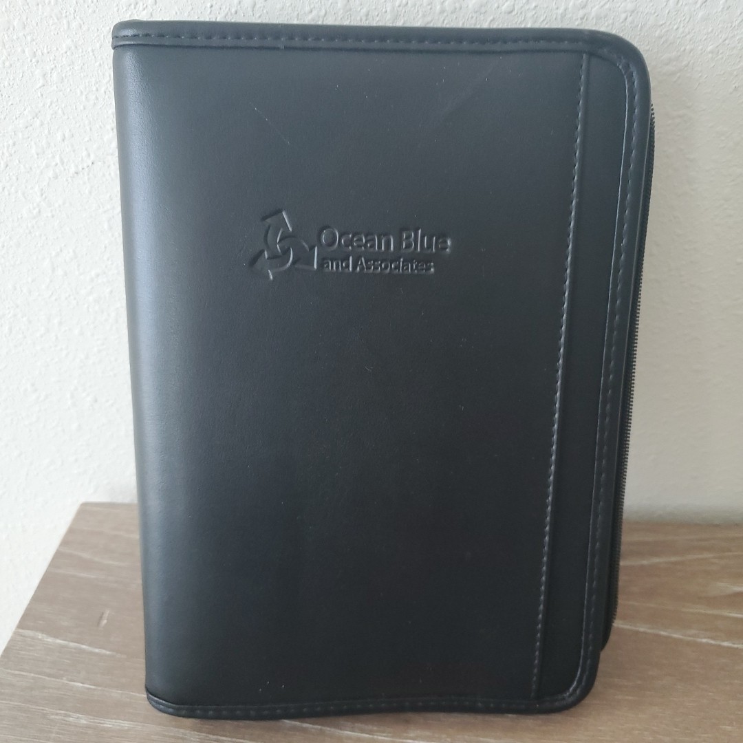 Dart Leather Portfolio Organizer Zipper Men Women Padfolio Business Binder