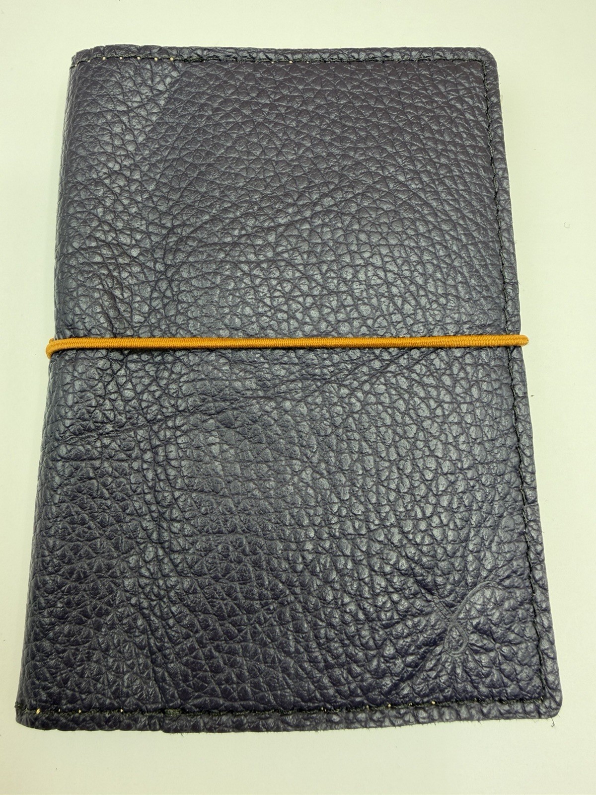 Sojourner Pocket Leather Traveler’s Notebook Cover 3.5×5 Navy Blue Mustard TN