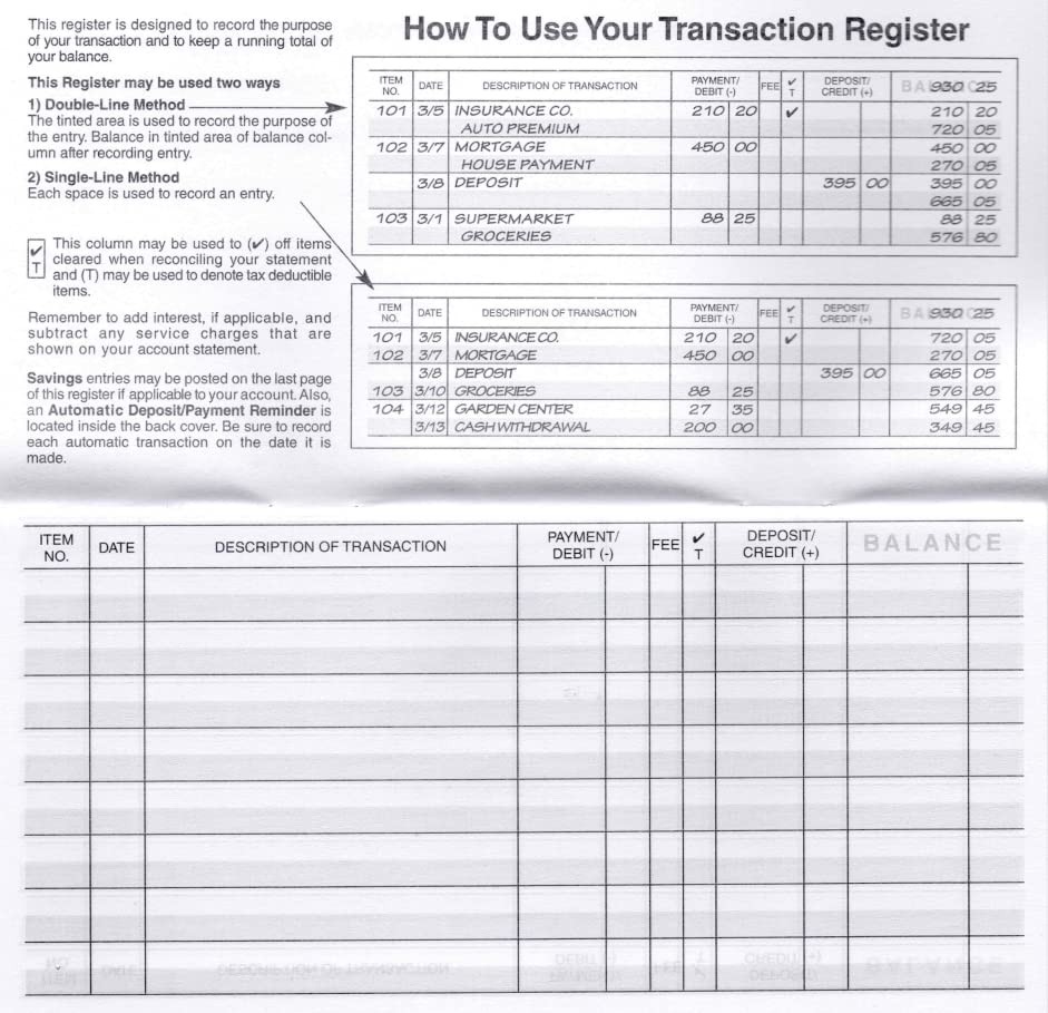 Checkbook Registers, 252627 Calendars, Made in USA 12
