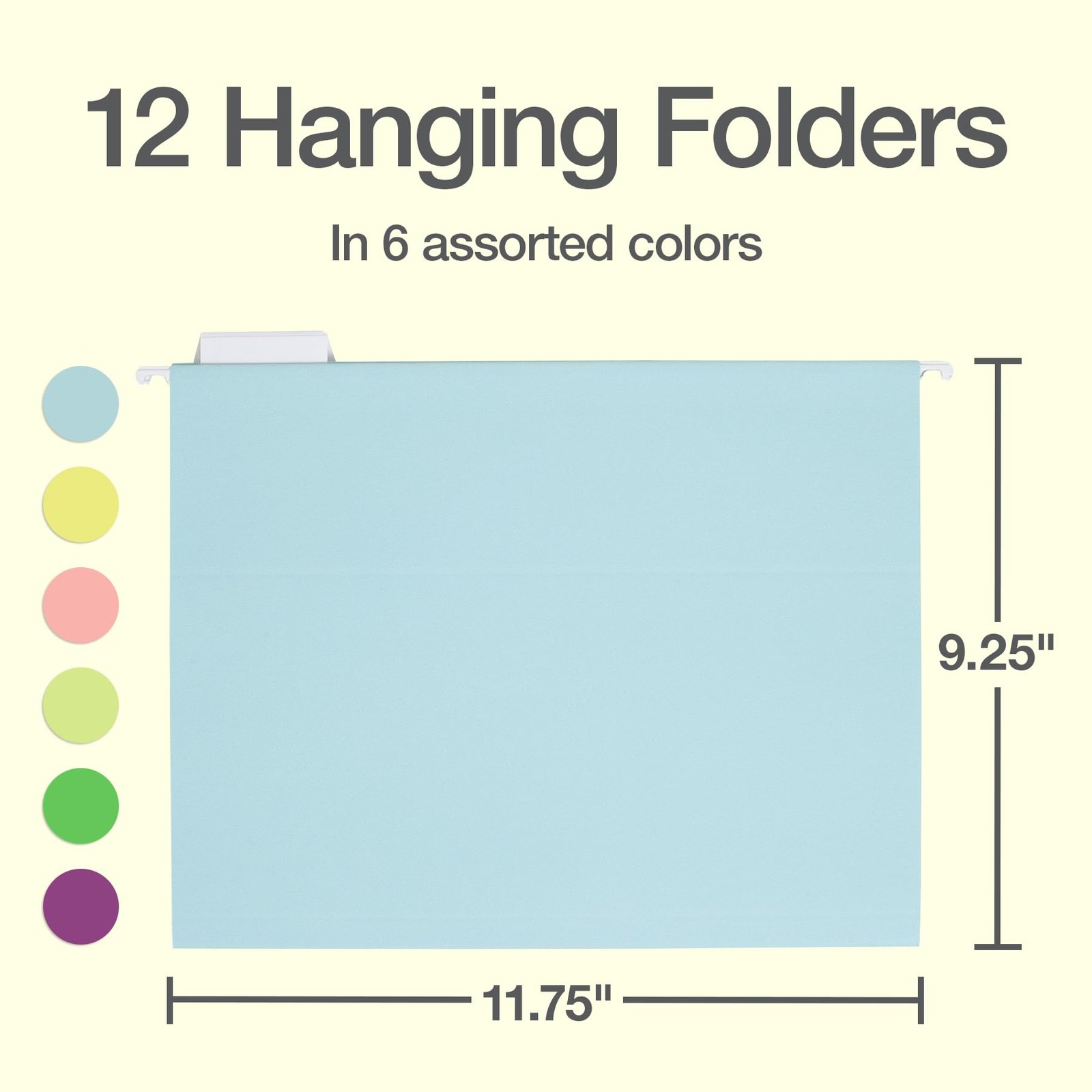 Oxford Hanging File Folders, 12 Pack, Letter Size (8.5″ x Letter, Assorted