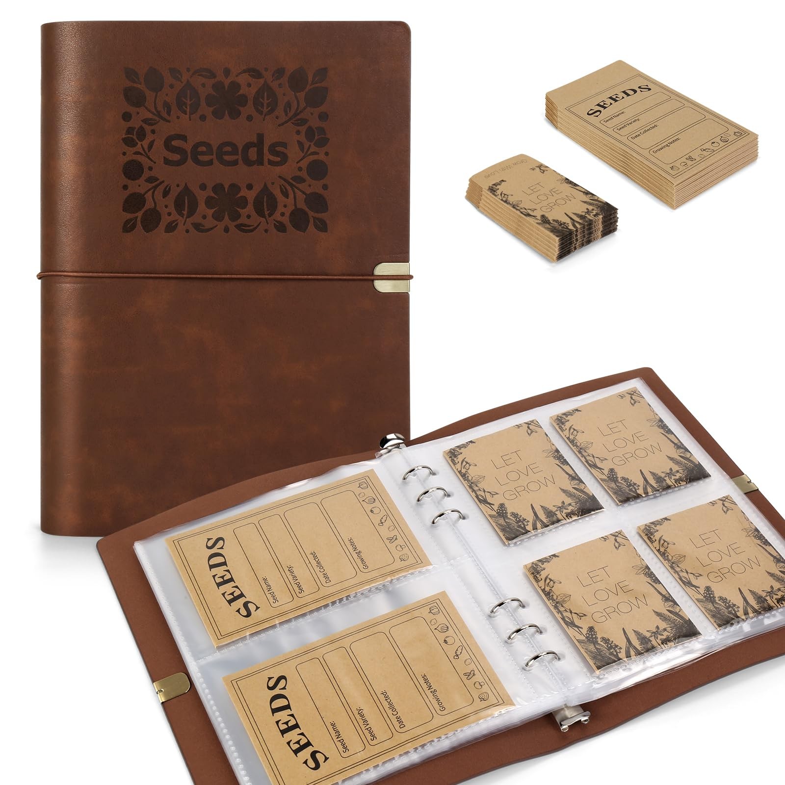 Seed Storage Organizer, Seed Packet Organizer Binder with 80Pcs Garden Seeds …