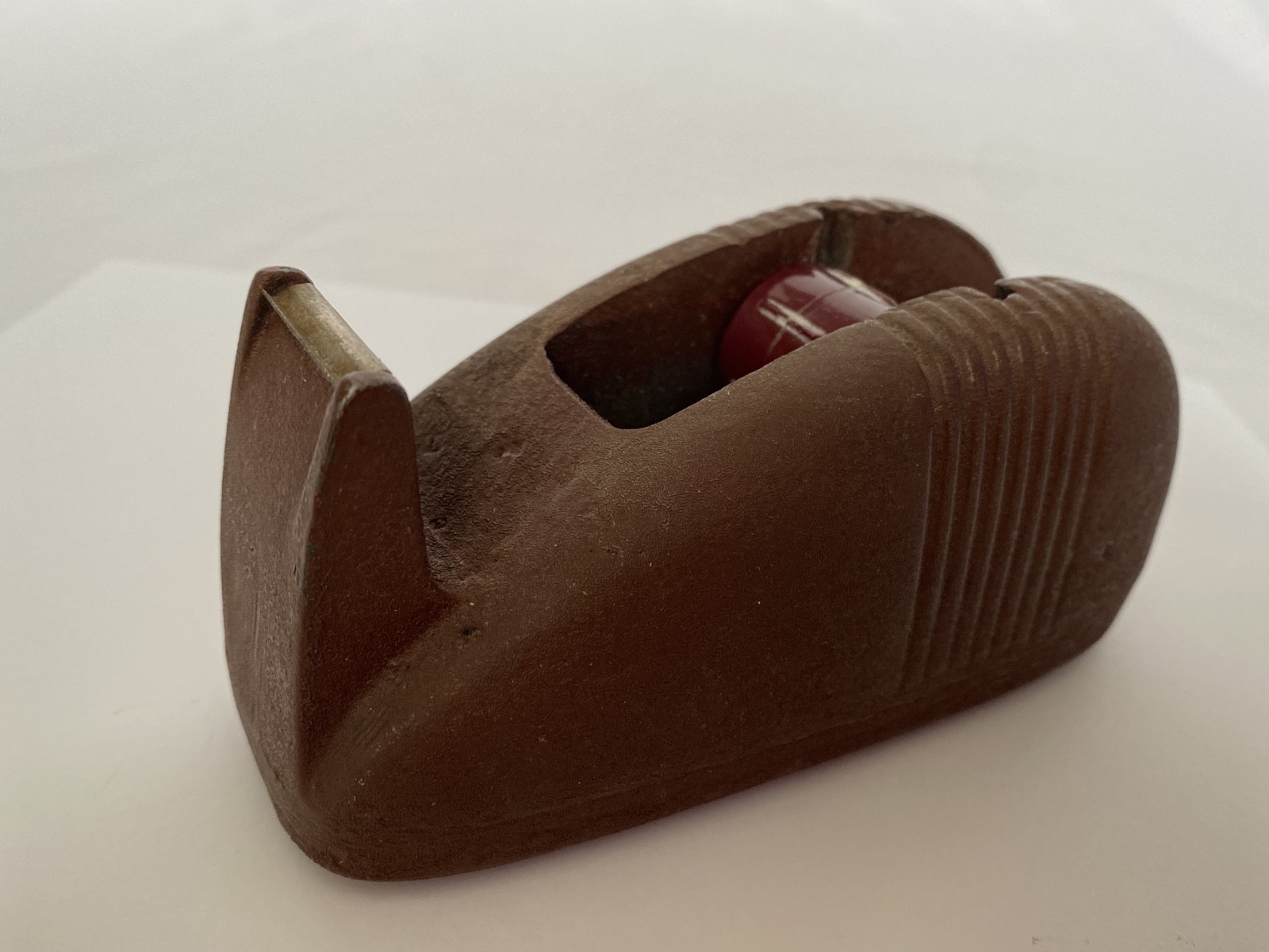Vintage Scotch 3M Cast Iron Tape Dispenser Heavy Desk Top Brown USA