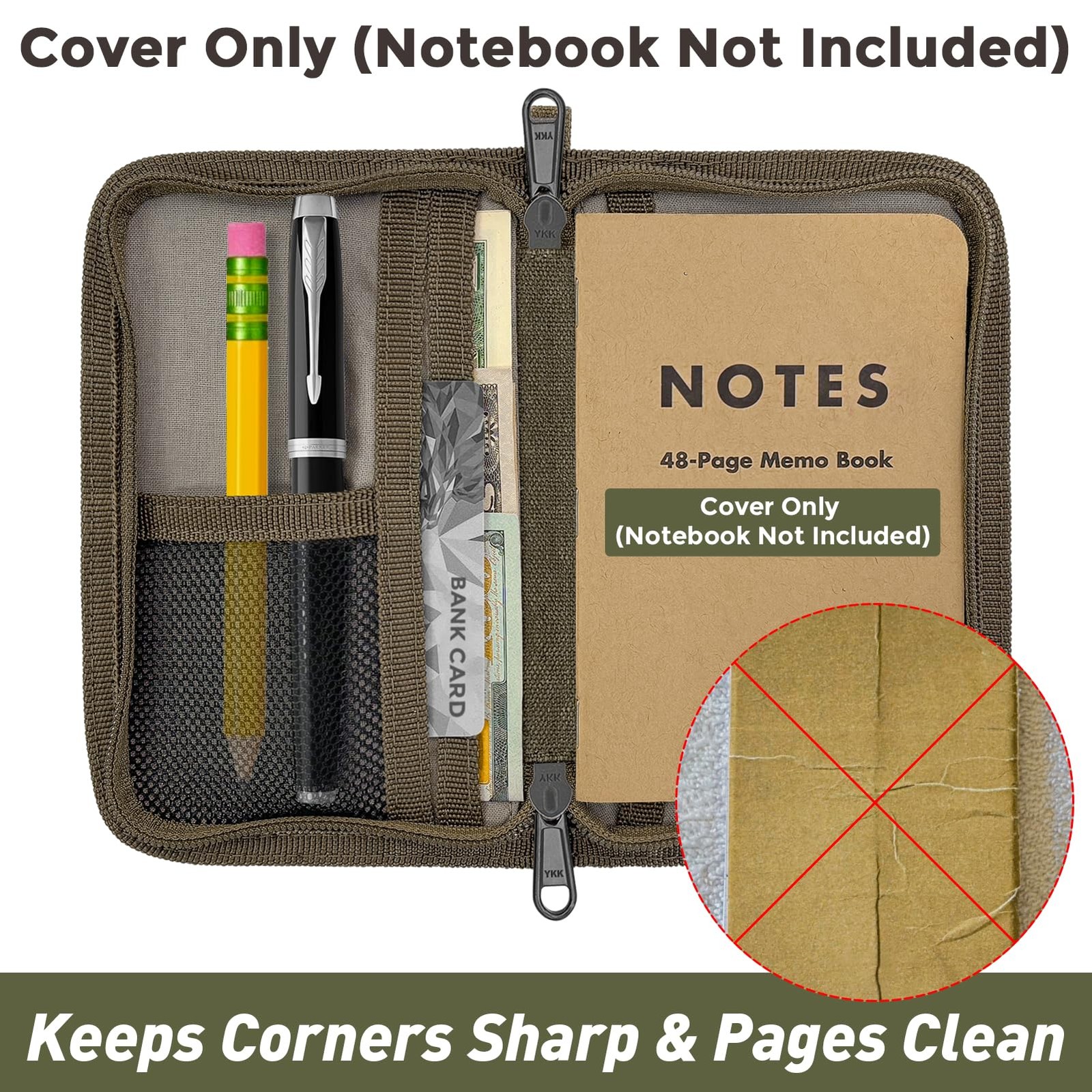 Waxed Canvas Journal Cover for Field Notes, Moleskine, 3.5×5.5, Water