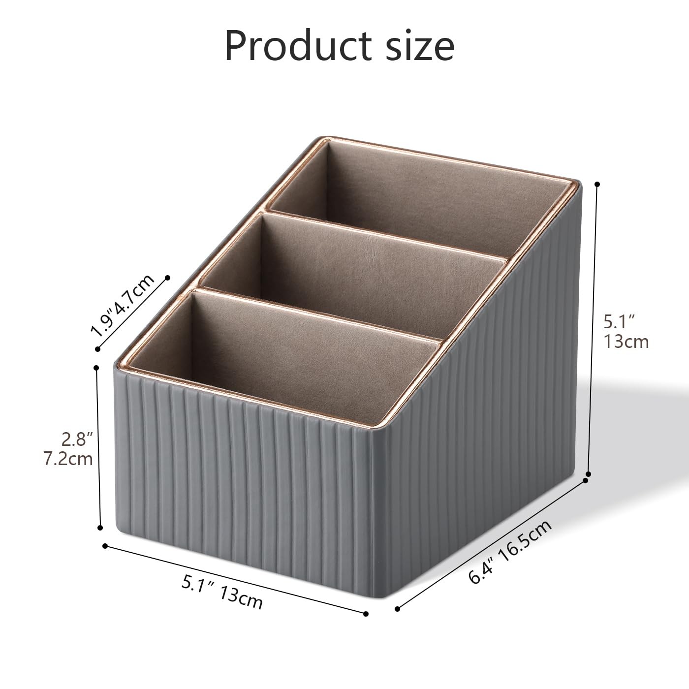 3 Slot PU Leather Remote Controller Holder, Home Sundries Storage Box, TV Gui…