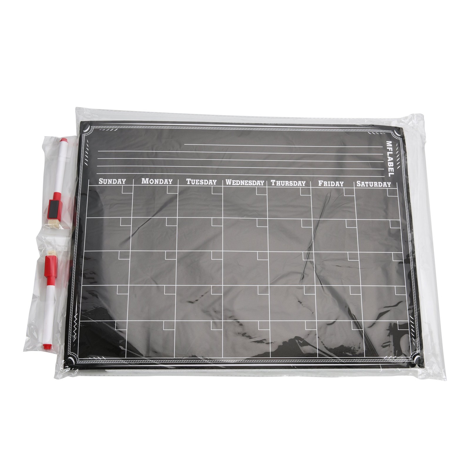 16″ x 12″ Dry Erase Magnetic Refrigerator Calendar Message Flexible Black Board