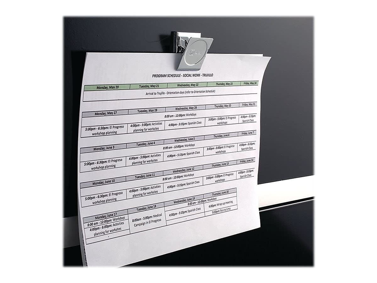 Acco 1.5 Inch Square Magnetic Clip, Silver