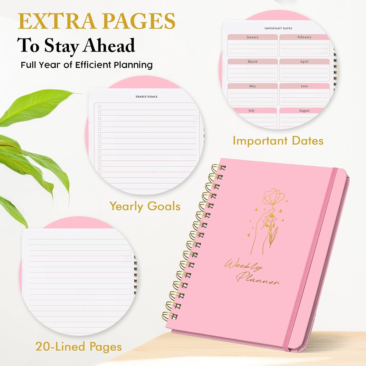 Undated Weekly Planner – Minimalist Daily Planner Notebook for Work, Home & Da
