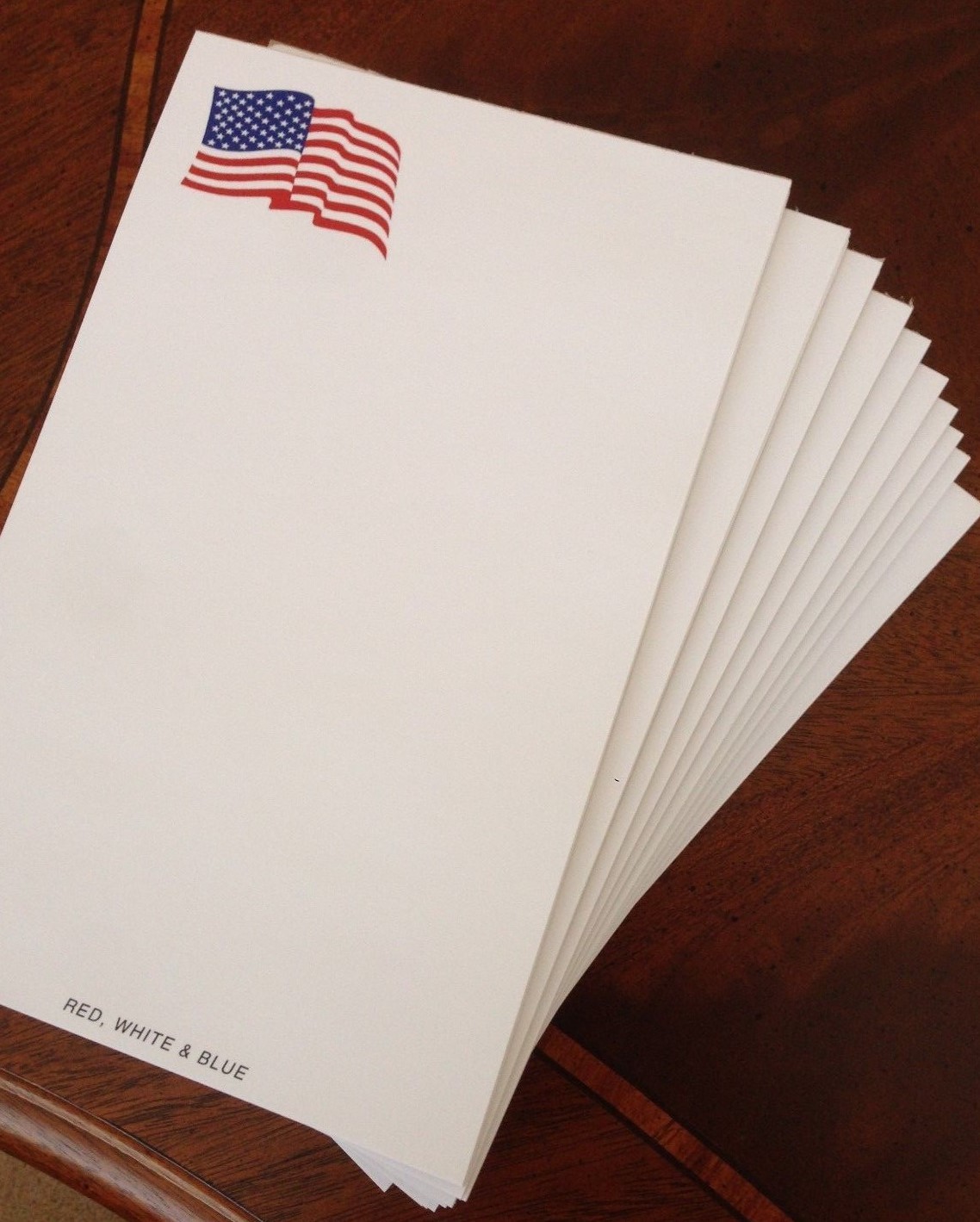 5 1/2″ x 8 1/2″ Note Pads / Memo Pads ” American Flag” 10 Pads of 50