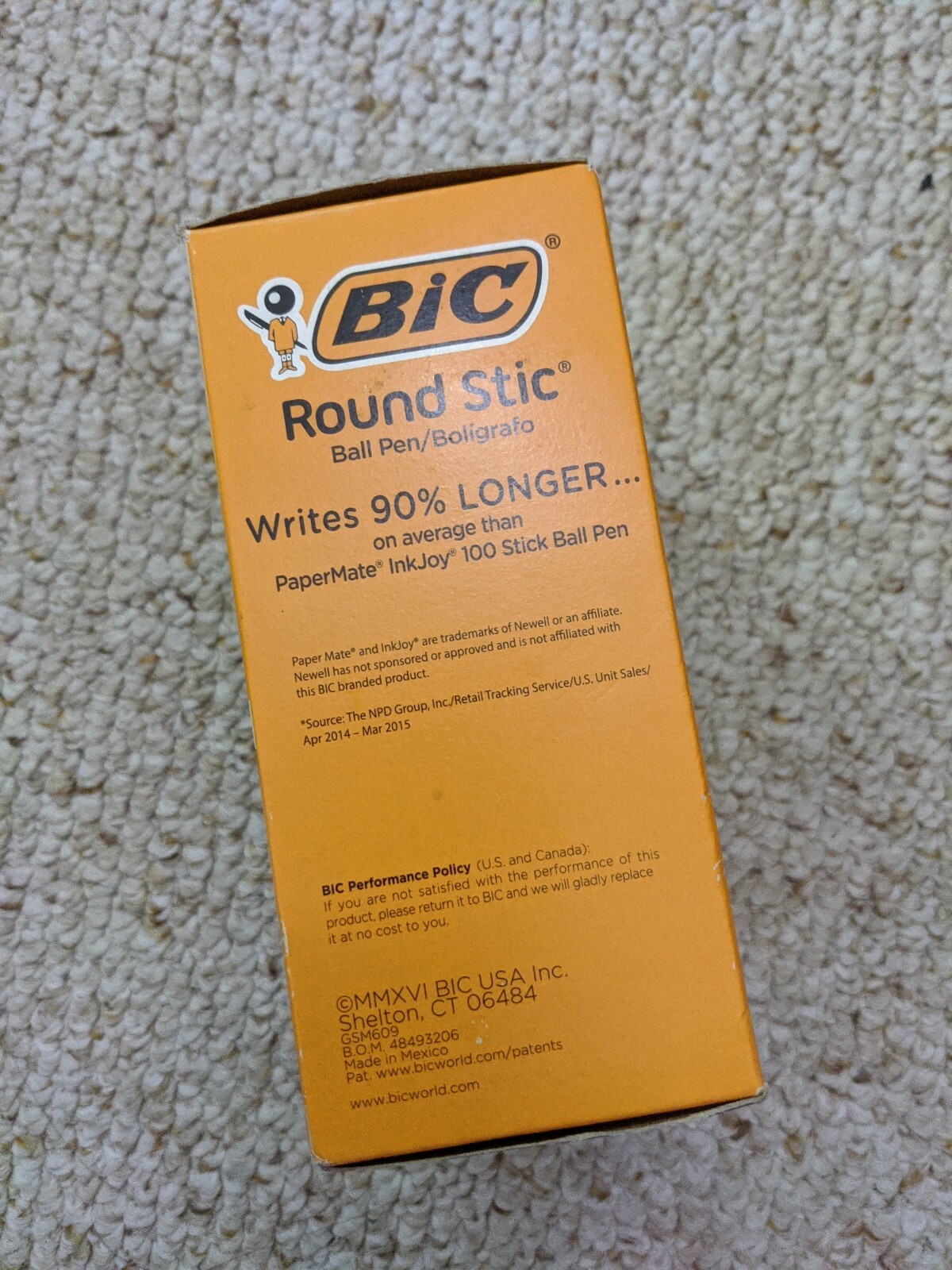 NIB – BIC Round Stic Xtra Life Ballpoint Pen, Medium Pt (1.0mm), Black, 60-Count