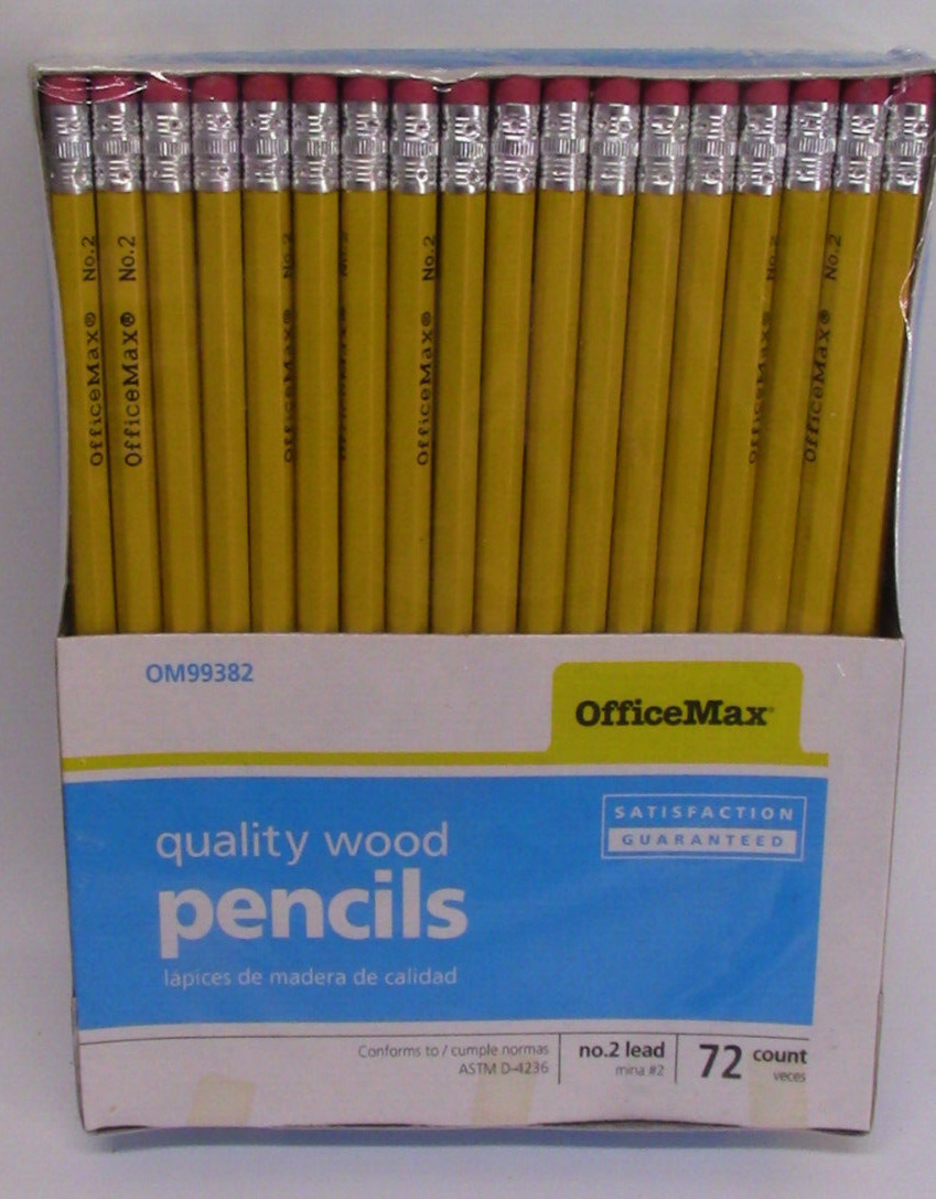 Office Max Quality #2 wood Yellow pencils 72 count new-in-package