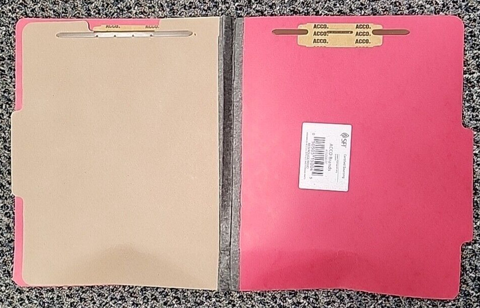 10 Folders Acco 4 Section Red Classification Folders Letter Size