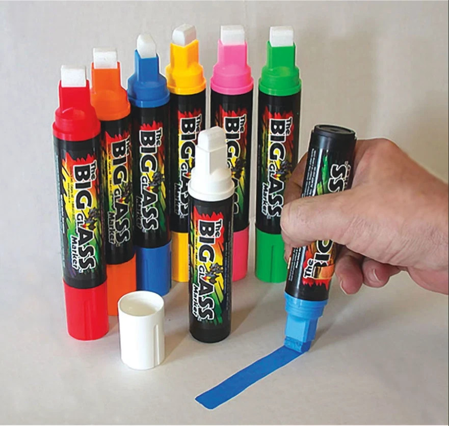 The Big Glass Marker Washable YELLOW Writer – Automotive Car Paint Pen – 1 Count
