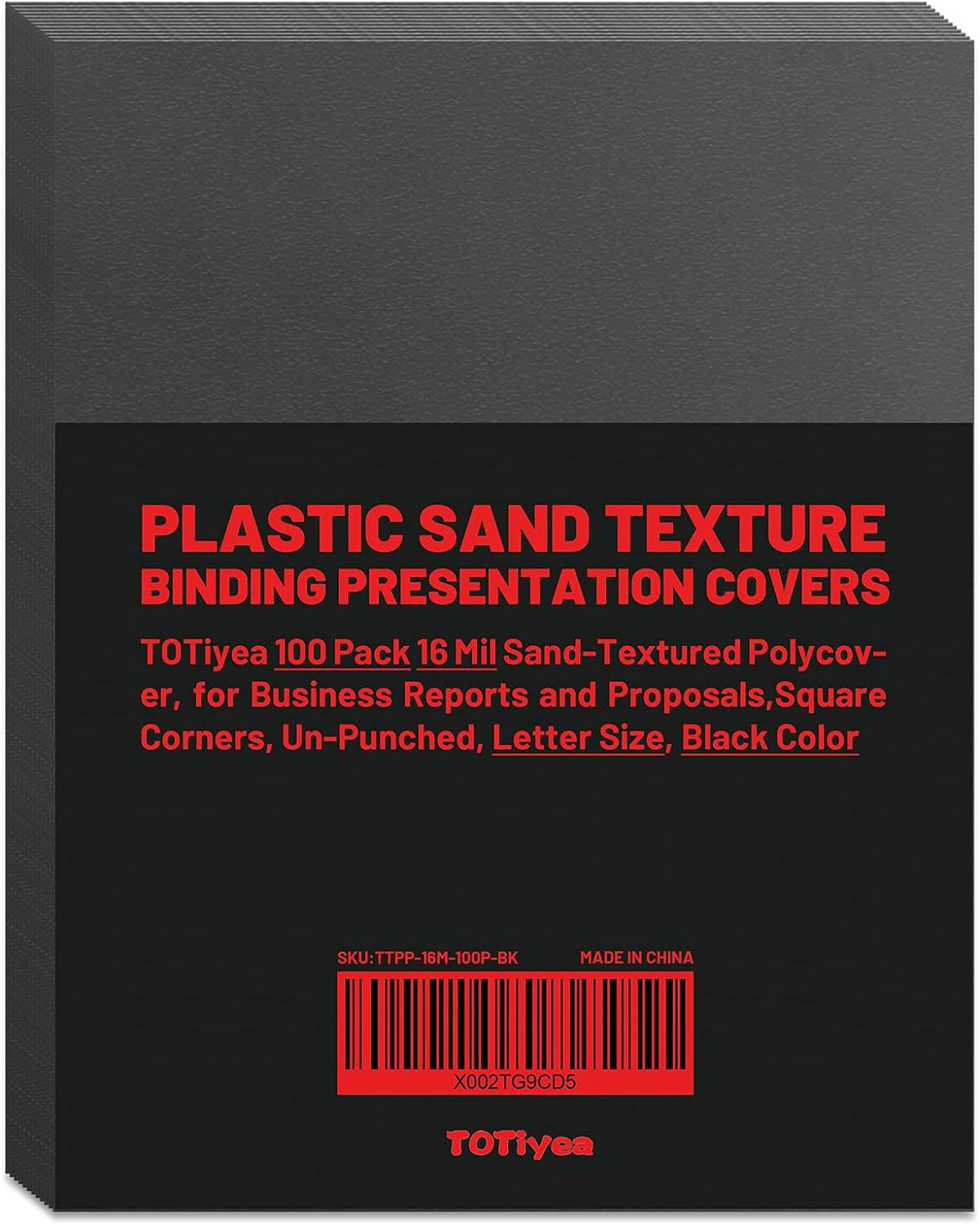 20 Sheets 16 Mil Poly Binding Covers, Sand Texture Binding Presentation Covers