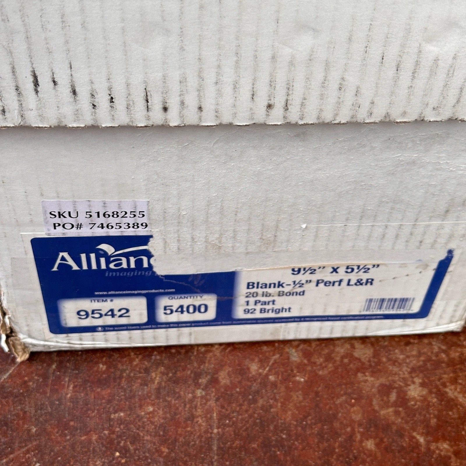 Alliance 9542 Continuous Feed Computer Paper, 9-1/2″ x 5-1/2″, White, 20 lb, 54