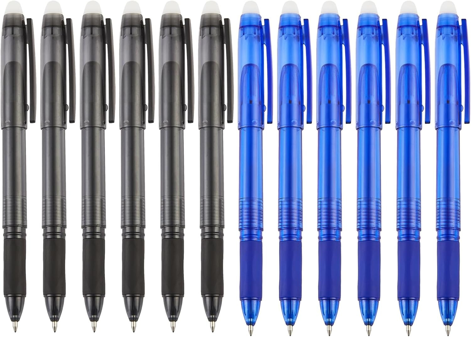 Erasable Gel Pens 0.7Mm Fine Point, 12 Pack, Black and Blue