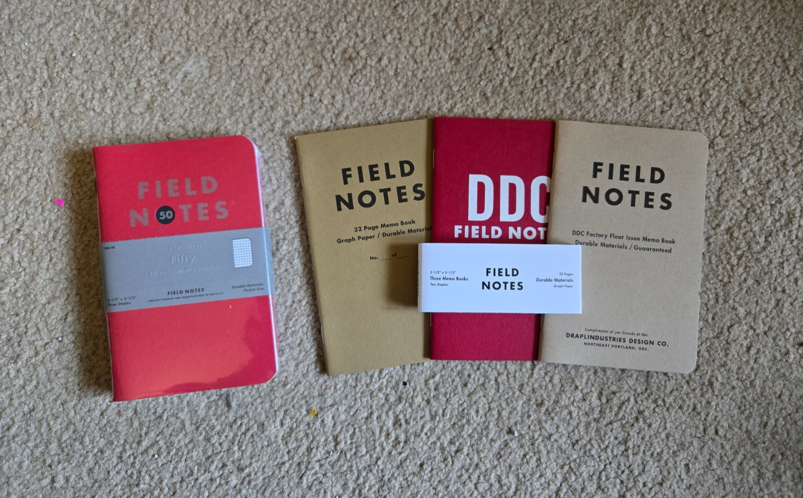 Field Notes Lot – Fifty (Sealed) and 10th Anniversary Set (Unsealed) – with Band