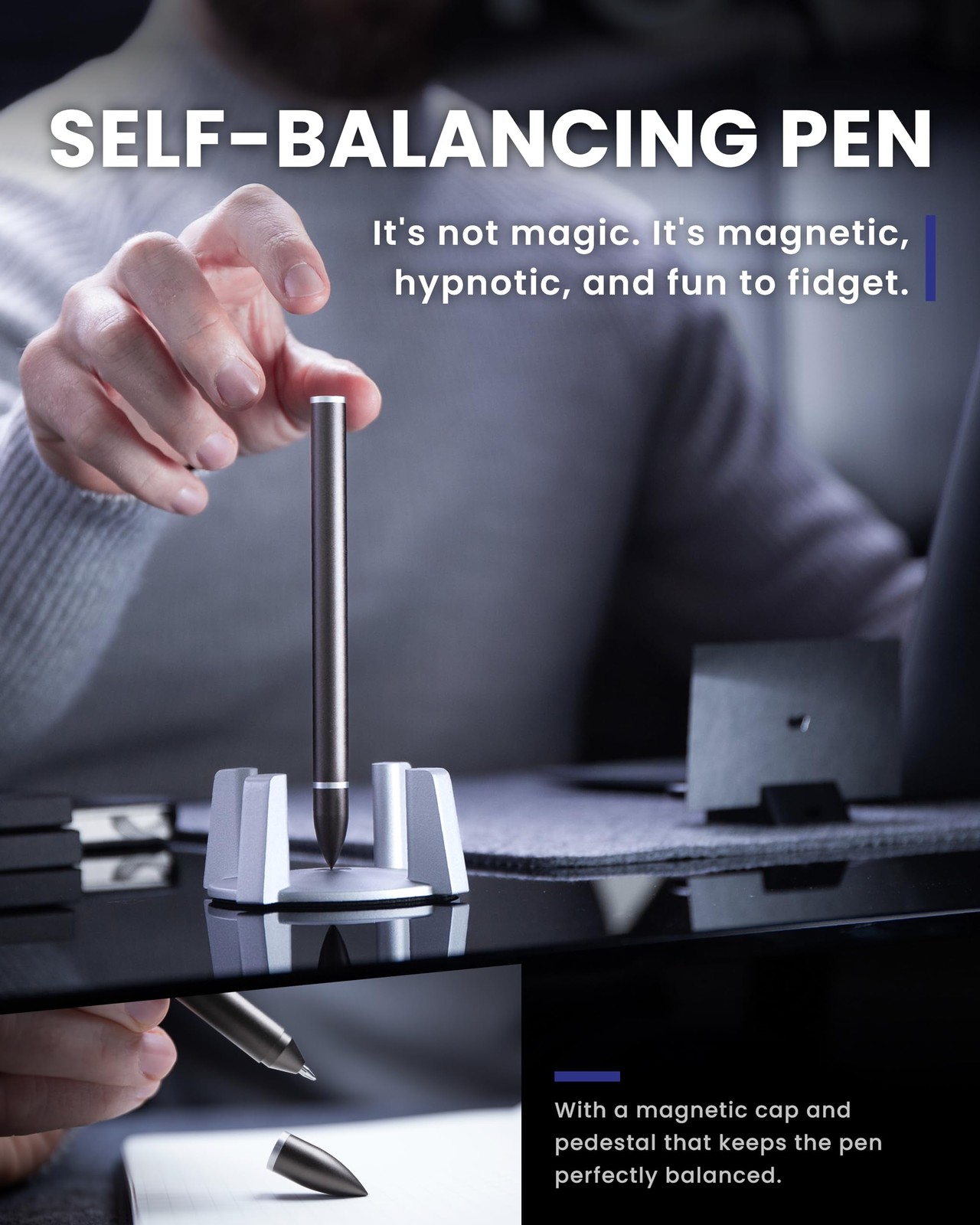 novium Hoverpen – Luxury Pen for Men Women, Vertically Standing Executive Ba…