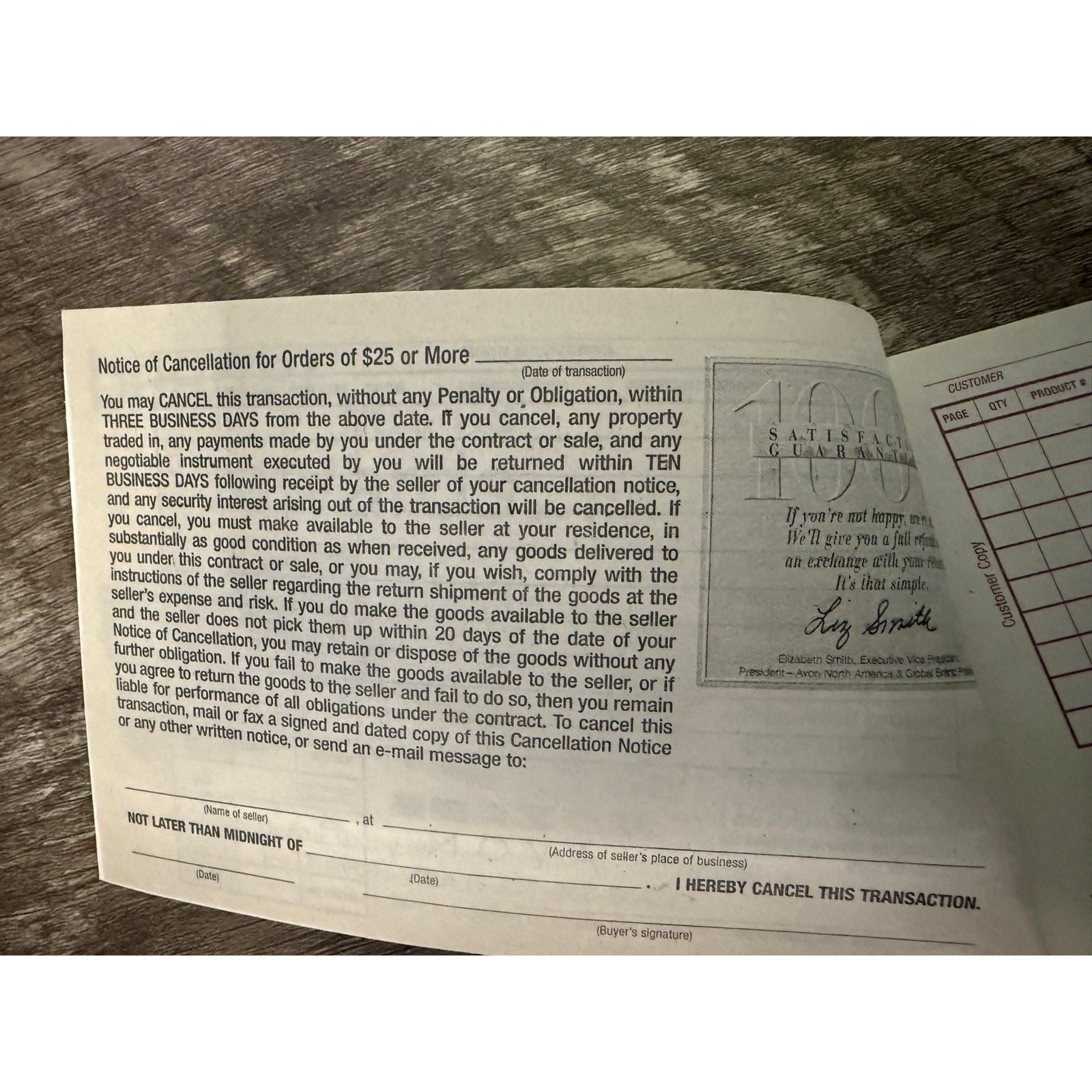 Avon Order Receipt Books “Let’s Talk Orders” 79664-9 Carbon Copy Discontinued-